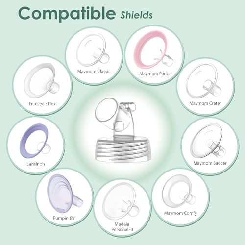 Image of Maymom Pump Parts Compatible with Spectra S1 S2 9 Plus Accessories, Base Connectors, Bottles, Duckbill Valves, Backflow Protectors and Tubing, Not Original Spectra Parts