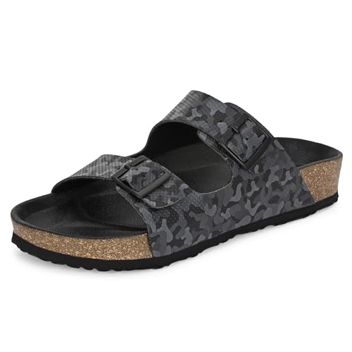 Image of Centrino Men's Berkin-Style Slip-On Sandals | Open Toe Design | Soft PU Footbed | Lightweight & Comfortable | Arch Support | On-Grip Sole | Casual Outdoor Wear (9213)