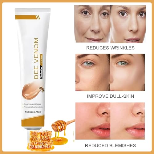 Bienengiftsalbe Anti-Falten-Creme,2 Stück,Bienengift Feuchtigkeitscreme für Gesicht & Hals,Feuchtigkeitsspendende Anti-Aging Gesichtscreme,Anti Aging Creme gegen Falten für alle Hauttypen