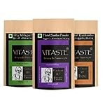 VITASTE Indian Spice Powder Pack, Hotel Sambar Powder, Idly Milagai Podi, Vatha Kuzhambu Powder, Stone Ground, No Preservatives