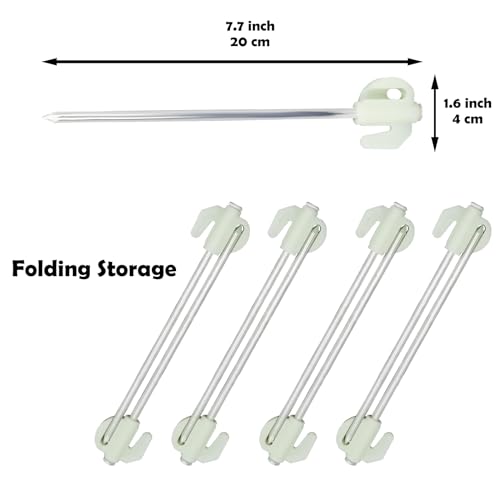 Juego de 22 estacas para tienda de campaña tentogala 8 pulgadas de acero galvanizado resistente y fosforescentes miniatura 2