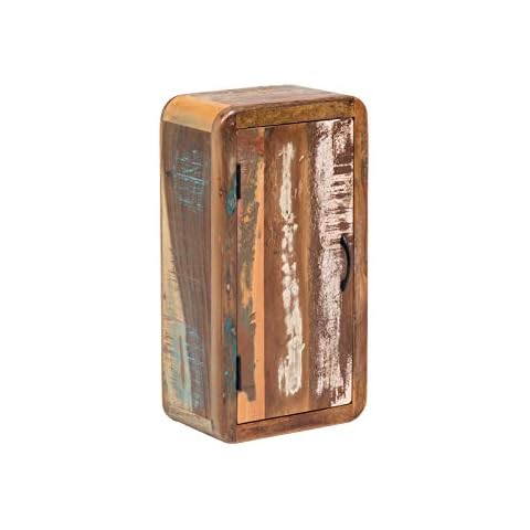 Woodkings® Bad Hängeschrank Kalkutta recyceltes Holz bunt rustikal Hängebad Badhochschrank massiv Badmöbel Massivholz Badezimmer Badezimmerschrank Wandschrank Cover