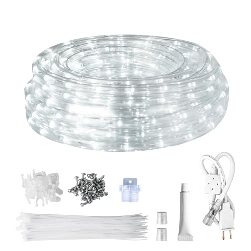 SURNIE Rope Lights Outdoor Waterproof Daylight White: LED 33FT Cuttable