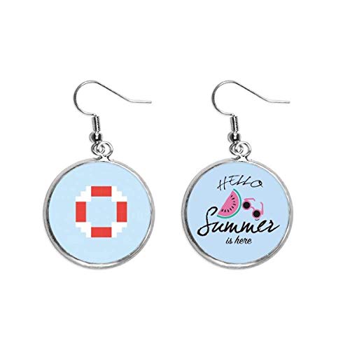 Pendientes de sandía ligeros estilo pixel para lóbulos sensibles en verano