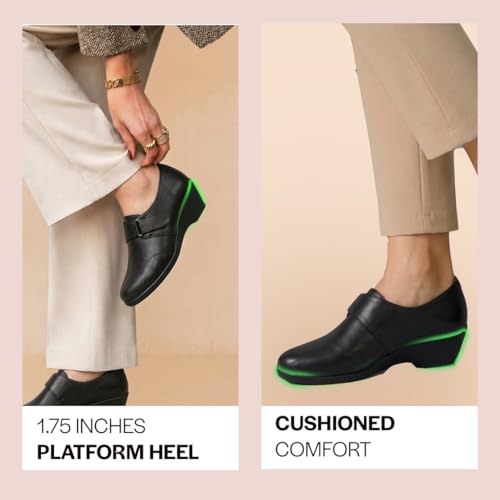 Image of FAUSTO Women's Outdoor Fashion Hook and Loop Platform Heel Wedges