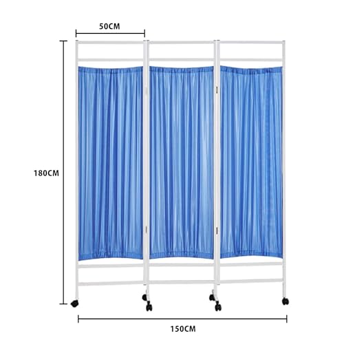 Paravent médical à roulettes en acier robuste de 180 cm de hauteur