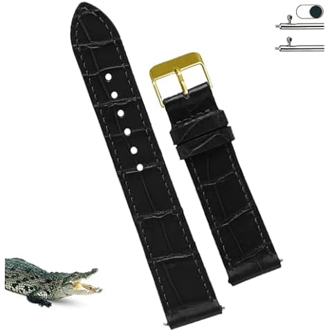 vinacreations 20mm Black Alligator Watch Band Cover