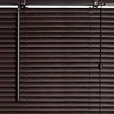 ブラインド 木目調 プラスチック 横型【幅176cm x 高さ88cm】 エンボスブラウン