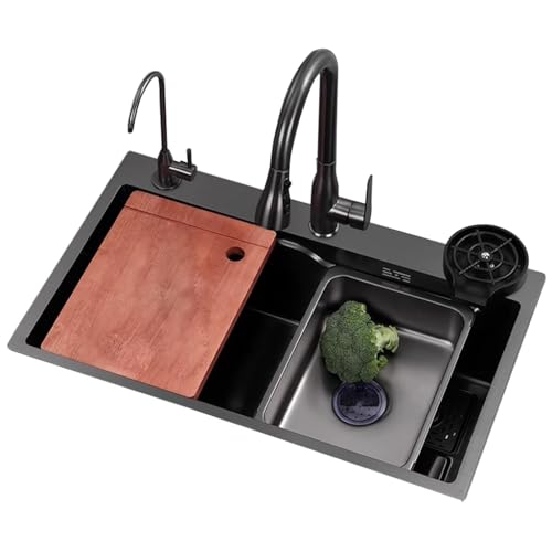 Évier de cuisine de poste de travail en acier brossé avec accessoires complets