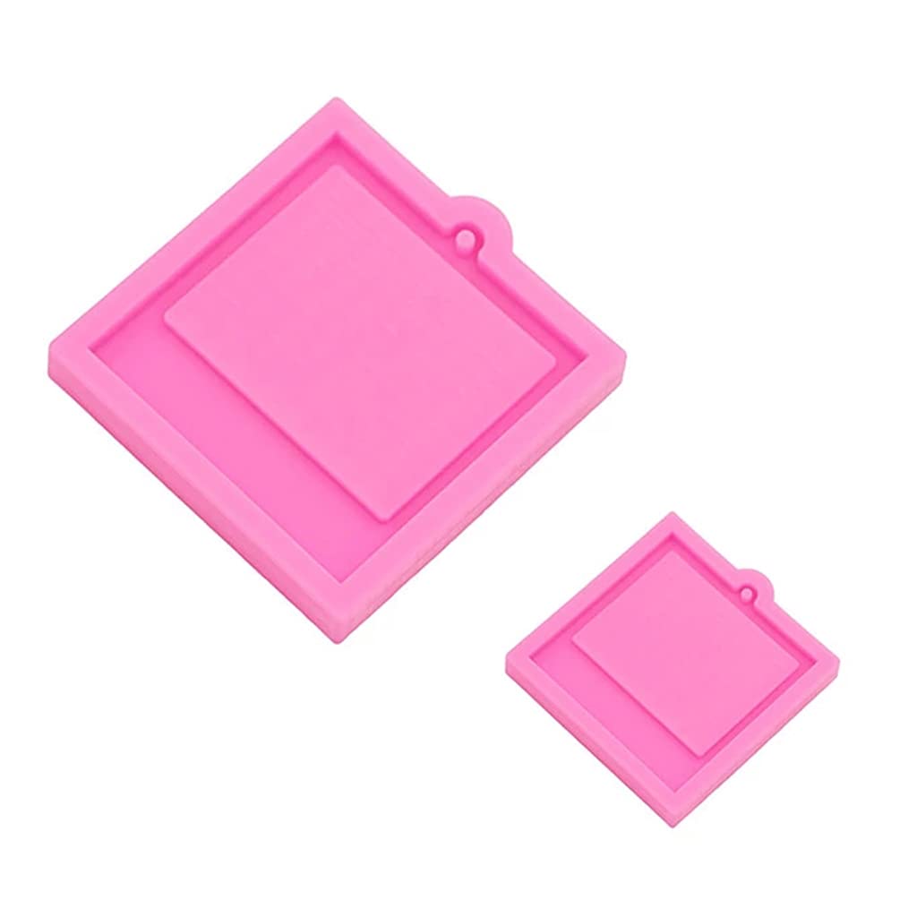 Nihenhao As Pic Shows 1 Set Photo Frame Keychain Resin Mold Silicone Mould Epoxy Mold Handmade Jewelry Pendant Mold