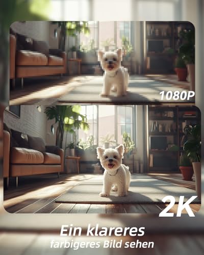 blurams 2K WLAN Kamera überwachung innen 360° Drehung Baby Monitor & Haustierüberwachung, Vollfarb-Nachtvision, Zweiweg-Audio, Menschenerkennung, 2.4G/5G WiFi 6, Kompatibel Mit Alexa