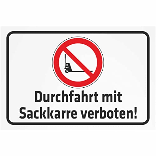 Autocollant passage avec diable interdit 800x600 mm pour sécurité entreprise