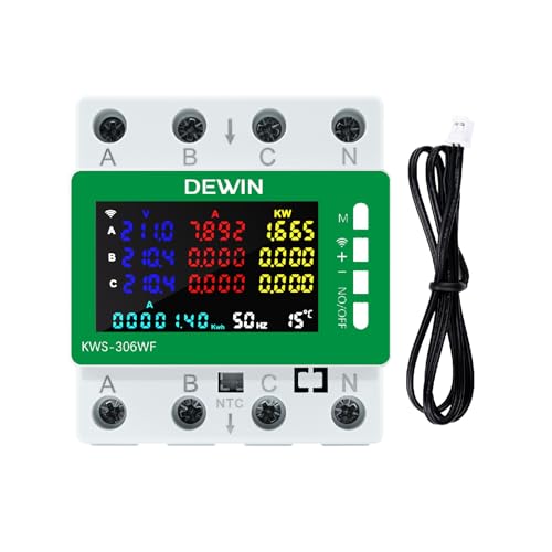 DEWIN Compteur d'électricité WiFi triphasé, KWS-306WF...
