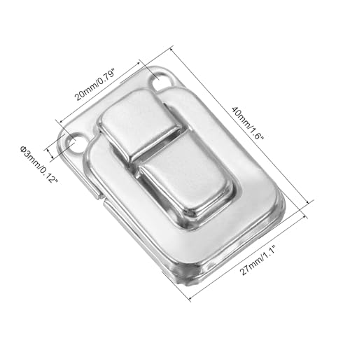 Image of PATIKIL Toggle Catch Lock 1.6 inch x 1.1 inch, 18 Pack Metal Buckle Hasp Lock Latch Clasp for Jewelry Box Wooden Case Decoration, Silver
