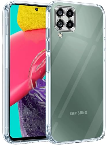 Image of Jkobi Back Case Cover for Samsung Galaxy M53 5G (Silicone Crystal Clear | Pure Camera Protection | Soft and Flexible for Charger and Headphone sockets | Shockproof Bumpers | Transparent)