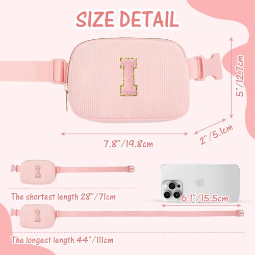 Image of Gitus Gifts for 10-16 Year Old Girls: Christmas Gifts for Teen Girls & Women - Fanny Pack with Initial Letter Patch Belt Bag Crossbody Bag - Trendy Stuff (Light Pink-I)