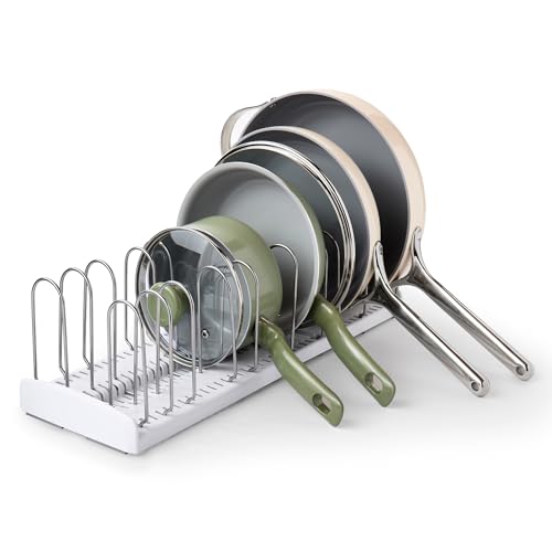 YouCopia StoreMore Expandable Pan and Lid Rack with Steel Wires, 12.5'-22' Wide Adjustable Pan...