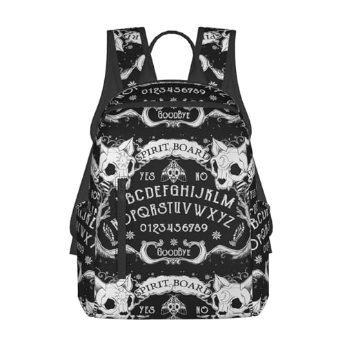 Unisex multi-function backpack casual daypacks beach bag daypack (for Cat Skull Head Witch Board Black Gothic)