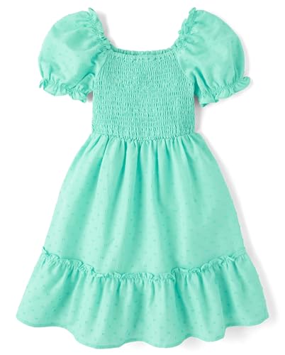 Image of The Children's Place girls Floral Smocked Babydoll Dress