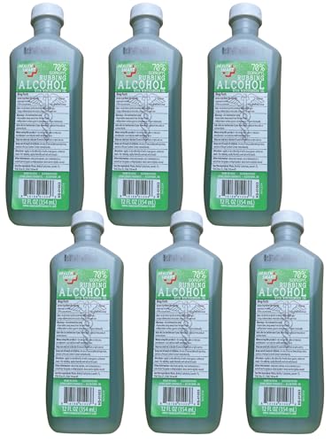 Isopropyl Alcohol 70% Solution with Wintergreen, Multipurpose First Aid Antiseptic and Cleaner for Minor Cuts, Scrapes, and Abrasions 12oz Pack of 6