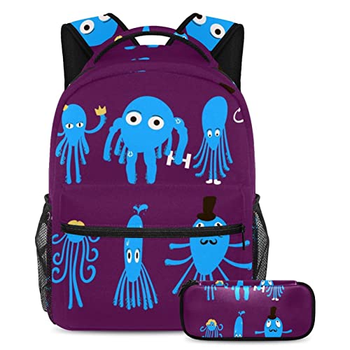 Sac de voyage pour étudiants et cartables garçons filles à motif pieuvre