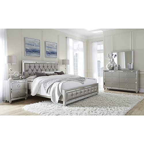 Global Furniture Usa Riley Tufted Size Bed In Silver (Full: 82 In. L W X 56 In. H (103 Lbs.)) Sleigh #TOP1