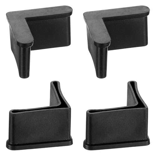 uxcell 4 Pcs 1.57" x 1.57" Rubber Foot Pads Covers, l Shaped Furniture Angle Pads Leg Caps End Covers Floor Protector Non-Slip Angle Iron for Shelving, Black