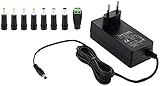 AC adapter compatible con dispositivos de 12V hasta 3 A (3000 mA) - Voltaje (entrada: 100-240V AC, 50/60 Hz) (salida: 12 V DC 3000mA)