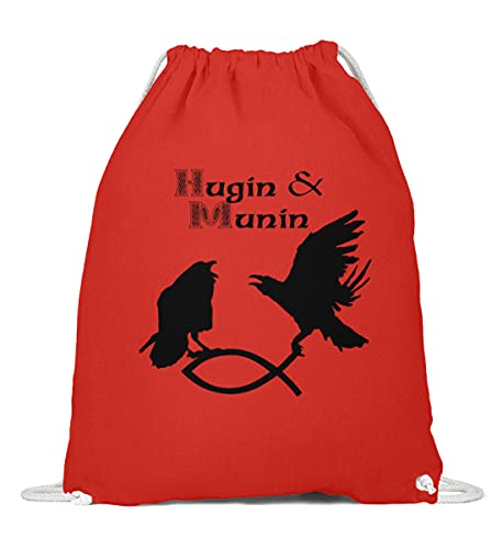 Gymsac Raben de poisson de Noël en coton rouge sac à dos à cordons ajustable