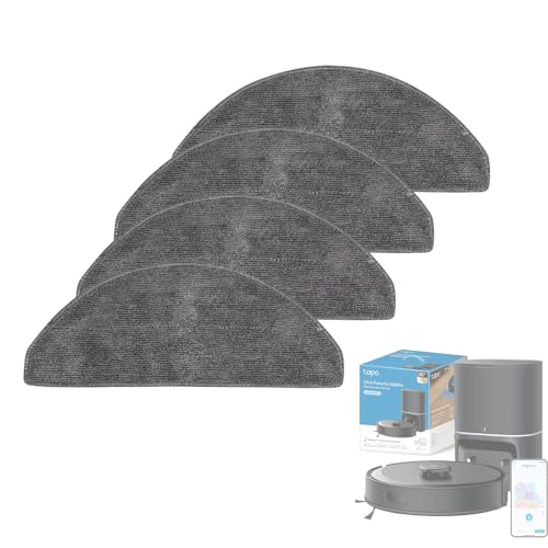 theoutlettablet Pack of 4 Replacement Mops Compatible with Tapo Robot Vacuum Cleaner RV30 MAX Plus / RV30 / RV20 MAX Plus / RV20