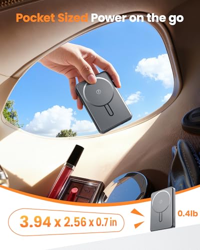 for Magsafe Battery Pack 12000mAh Magnetic Power Bank Portable Charger USB C 20W Fast Charging Wireless Charger Travel Essential for iPhone 16/15/14/13/12 Series Grey - Image 6