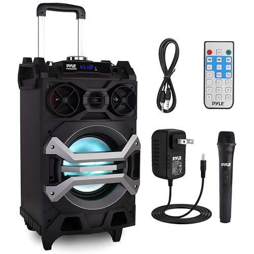 Pyle 500 Watt Portable BT Connectivity Karaoke Speaker System - PA Stereo with 8