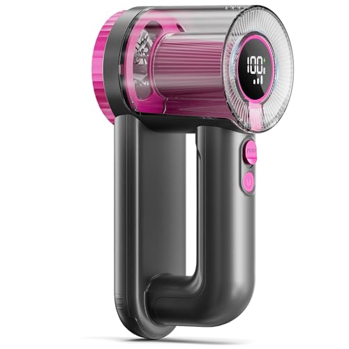 Rechargeable Fabric Shaver, 2-in-1 Lint Remover for Clothing, Furniture, Sweater with 6-Blade, 200ml Container, LED Display, 2000mAh USB-C, 3-Speed Lint Shaver Eliminates Fuzz & Pilling