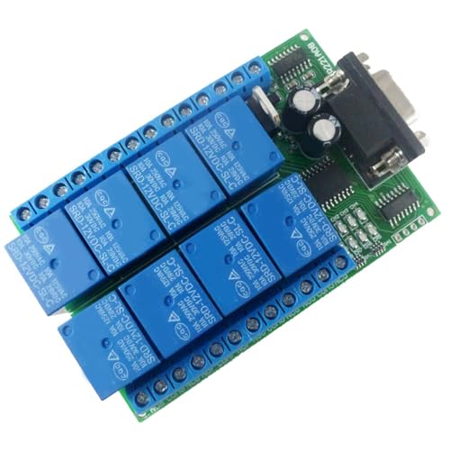 Placa de relé RS232 de 8 canales con conexión USB UART DB9 para control de PC y sistemas PLC 5