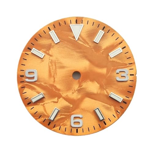 1個 29mm ダイヤル NH35 グリーン 発光時計ダイヤル パールオイスターダイヤル NH35 NH36 自動巻き時計ダイヤルに適合(Orange)