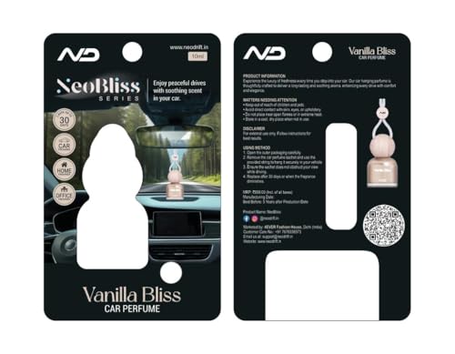 Image of NEODRIFT 'NeoBliss' (Set of 2) | (Mix) Car Hanging Diffuser Car Perfume & Air Freshener in Glass Bottle with Wooden Lid & Long Lasting Scent - 10ml