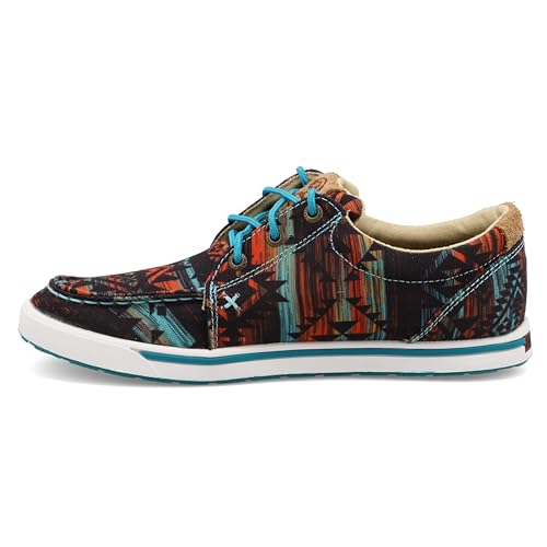 Twisted X Women's Hooey Loper, Moc Toe, Midnight Aztec, 9 M2
