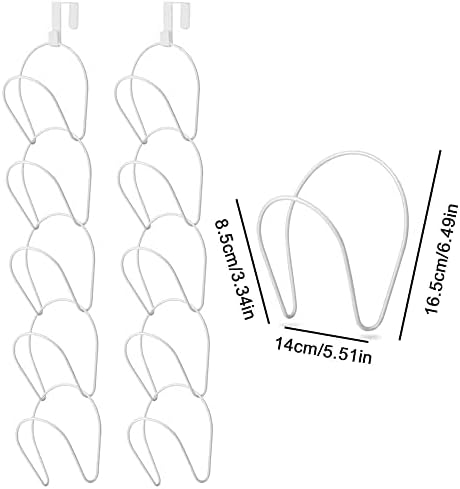 LINFIDITE 10 Pack Hat Rack Hanger Holder Organiser Closet Hanging Baseball Cap Display Storage Rack for Scarves Handbags Towels Clothes Ties Over Door Wall Mounted w Hanging Hook,White