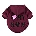 Howstar Pet Clothes, Puppy Hoodie Sweater Dog Coat Warm Sweatshirt Love My Mom Printed Shirt (L, Red)