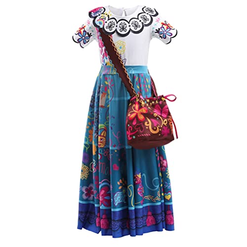 ZMOOPE Encanto Disfraz de cosplay, falda Mirabel, disfraz de cosplay con bolsa para fiesta de princesa, Halloween y faldas de cosplay Cover