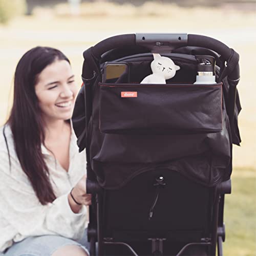 Image of Diono Buggy Buddy Universal Stroller Organizer with Cup Holders, Secure Attachment, Zippered Pockets, Safe & Secure, Black (Pack of 3)