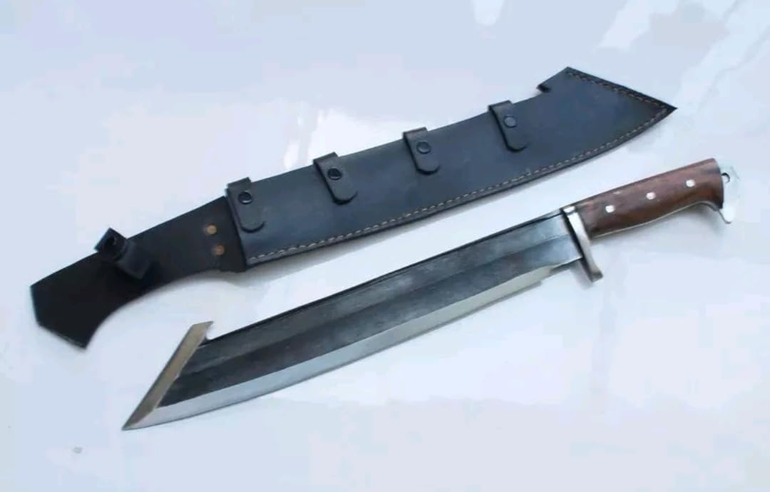 22 Inch Long Tanto Machete Full Tang Hunting Machete Handmade J2 Steel Bushcrat Machete with Sheath Best Gift for Him - Birthday Gift