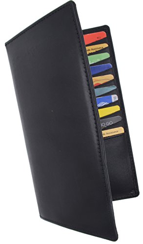 Moga Genuine Leather Men's Deluxe Bifold Multi Credit Card Case ID Wallet (Black)4