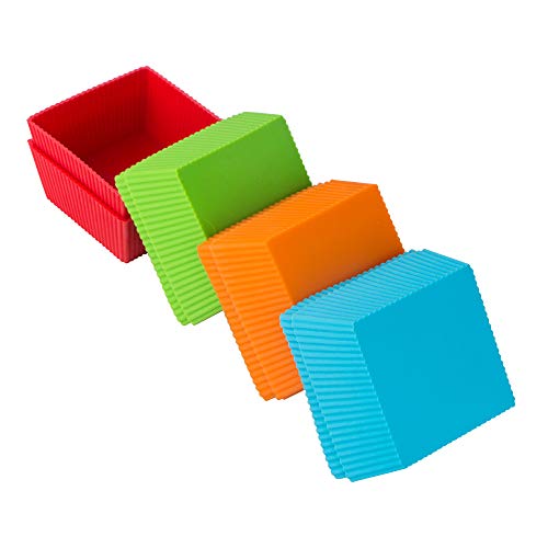 Webake 3.5 Inch Jumbo Baking Cups Reusable Silicone Square Cupcake Liners Non-Stick Muffin Brownie Cake Mold (Pack Of 8) #TOP5