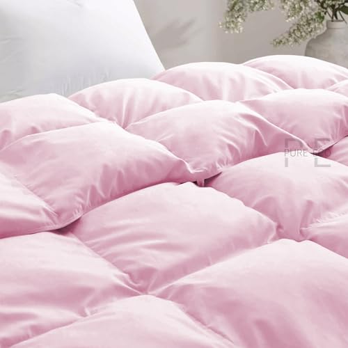 Image of PURE ECO 600 GSM Down Alternative Comforter for Double Bed Size (90 inchX100 inch) - 600 GSM Heavy Winter Comforter /Rajai /Duvet /Blanket Microfiber Super Soft Fluffy for Winter Double Bed - Baby Pink Color