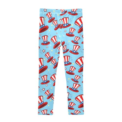 Girls' Athletic Leggings Ankle Length Yoga Dance Pants Kids Teen 4T Hat2