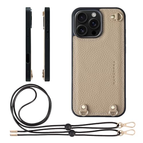 HANATORA for iPhone 16Promax �P�[�X MagSafe �Ή� �{�v �ϏՌ� �o���p�[�^ �X�}�z�P�[�X �X�}�z �V�����_�[�X�g���b�v �t�� �V�������N���U�[ �M�t�g �}�O�Z�[�t�Ή� �O���[�W�� D3GZ-16Promax-Grege