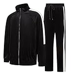 Mens Tracksuit 2 Piece Velour Sweatsuit for Men Casual Full Zip Jogging Suit Jacket Pants Set - Image 2