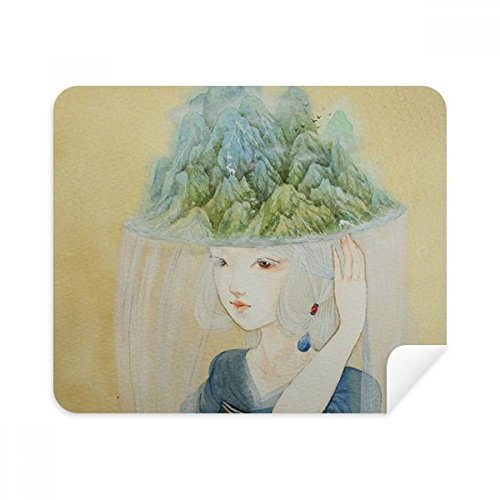 Chiffon de nettoyage lunettes style beauté chinoise en suède par 2 pièces pour écran de téléphone