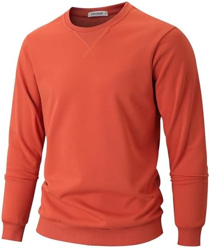 VEIISAR Herren dünnes Sweatshirt mit Rundhalsausschnitt